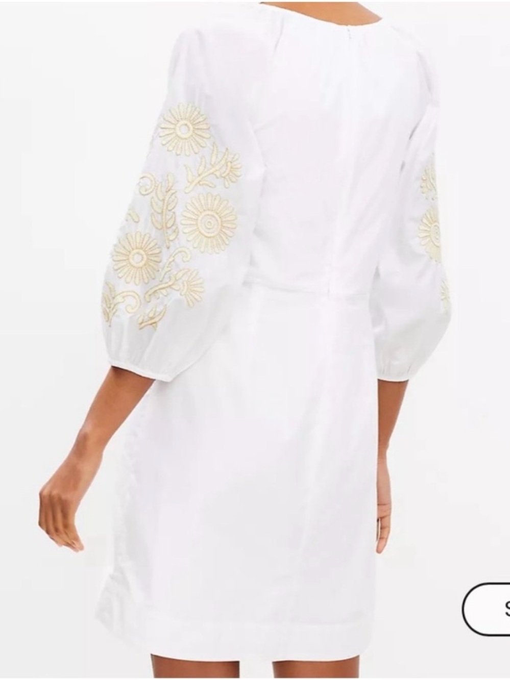 NWOT- Ann Taylor White Embroidered Puff-Sleeve Mini Dress Size 8 - Picture 3 of 14